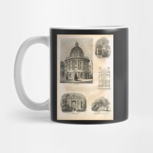 19th Century engraved scenes of Oxford, England Mug